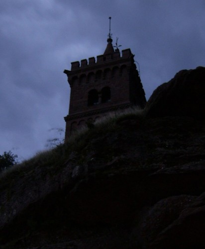 Alsace France church at night 