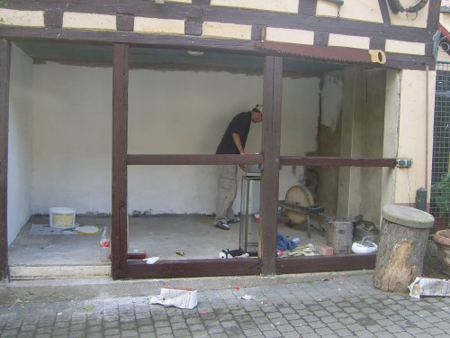 painting outdoors