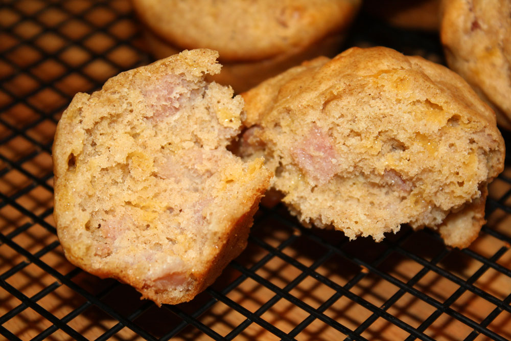 ham & cheese muffins inside