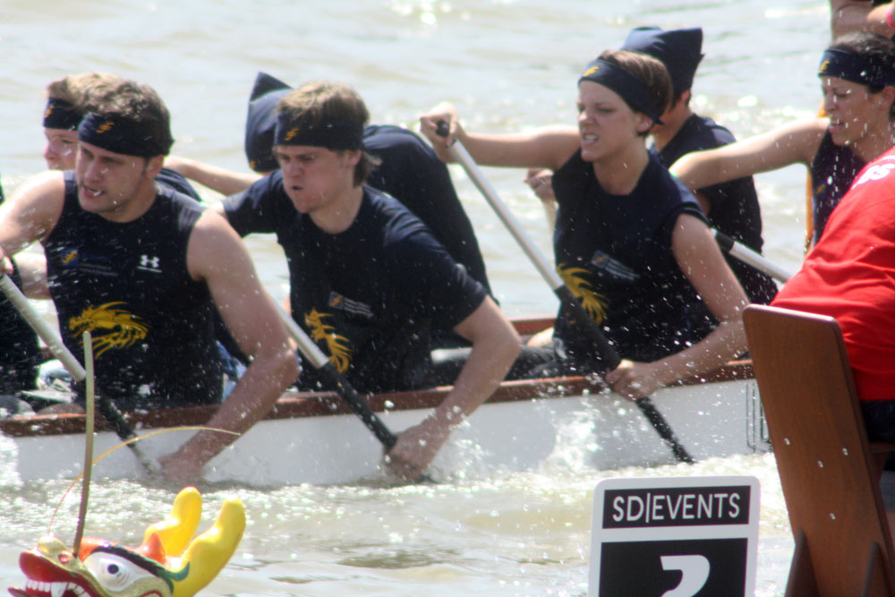 paddling the dragon boat jenny workin it