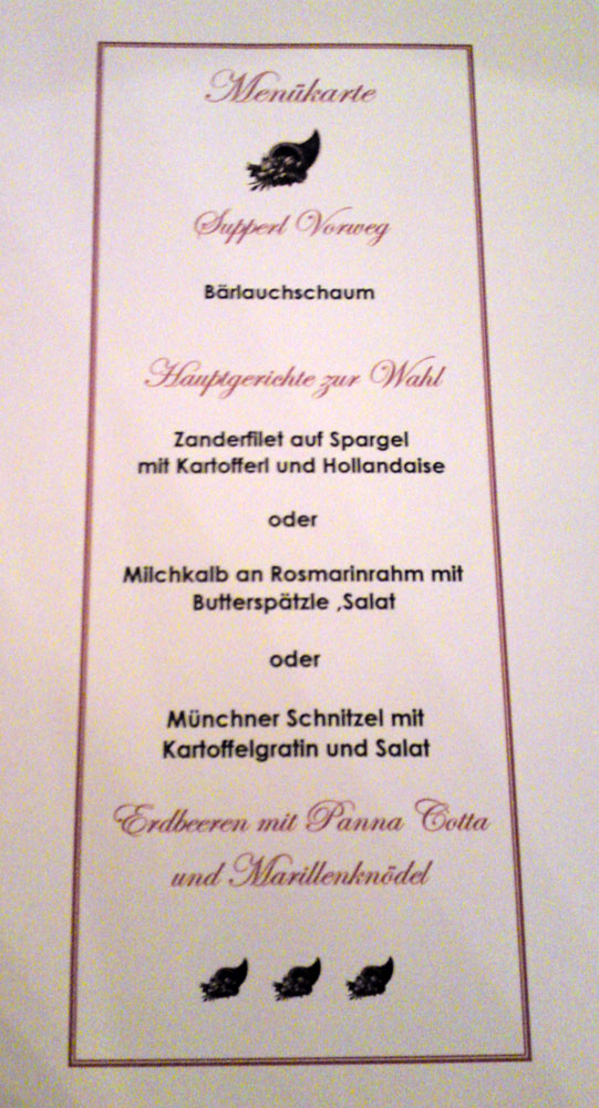 christening dinner zur einkehr menu