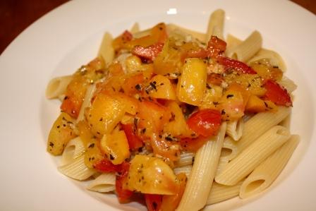 Using up those fresh tomatoes — Pasta with Fresh Tomatoes, Garlic & Basil