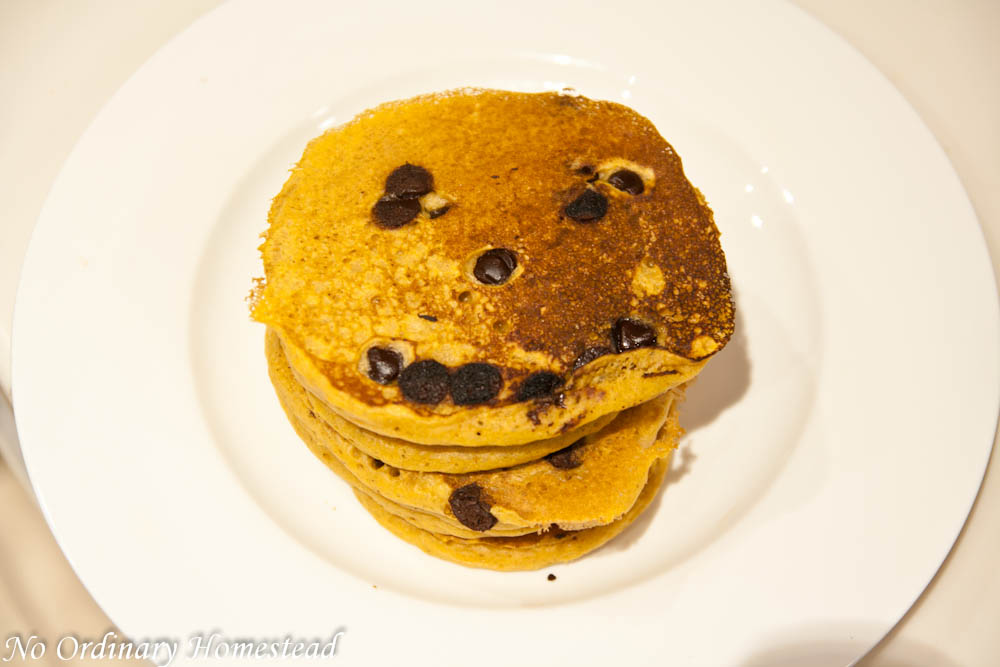 Jack-o-Lantern Pancakes with TruMoo Orange Scream Milk