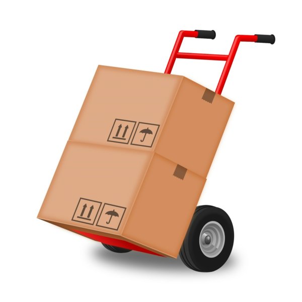 stock moving boxes on dolly graphic