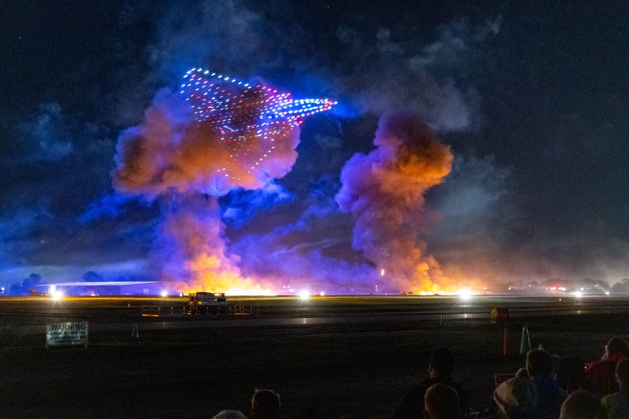 Wall of fire at the AirVenture night airshow
