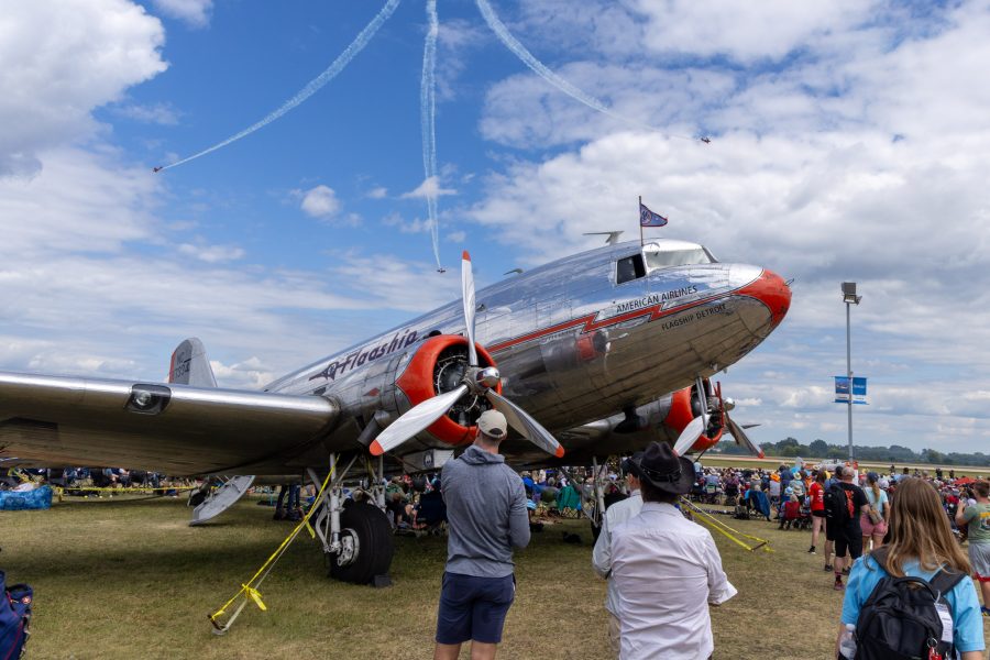 A DC-3 on the flightline at EAA AirVenture Oshkosh