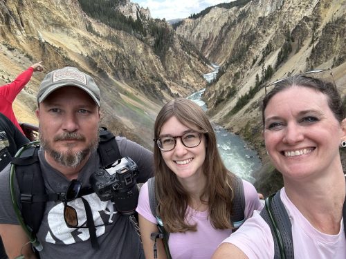 Tiffany, Stefan and their daughter at Yellowstone