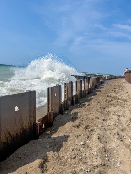 Waves crashing on Lake Michigan near Frankfort