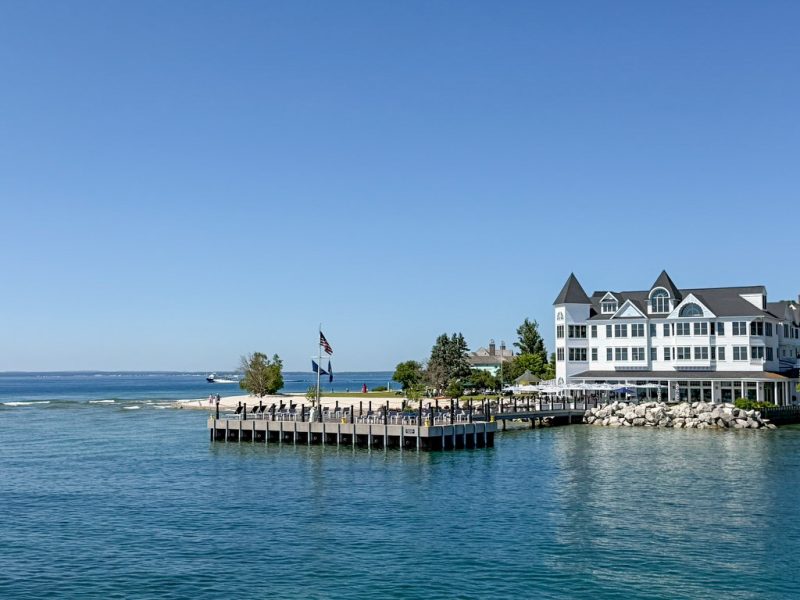 Mackinac Island harbor seen from the ferry