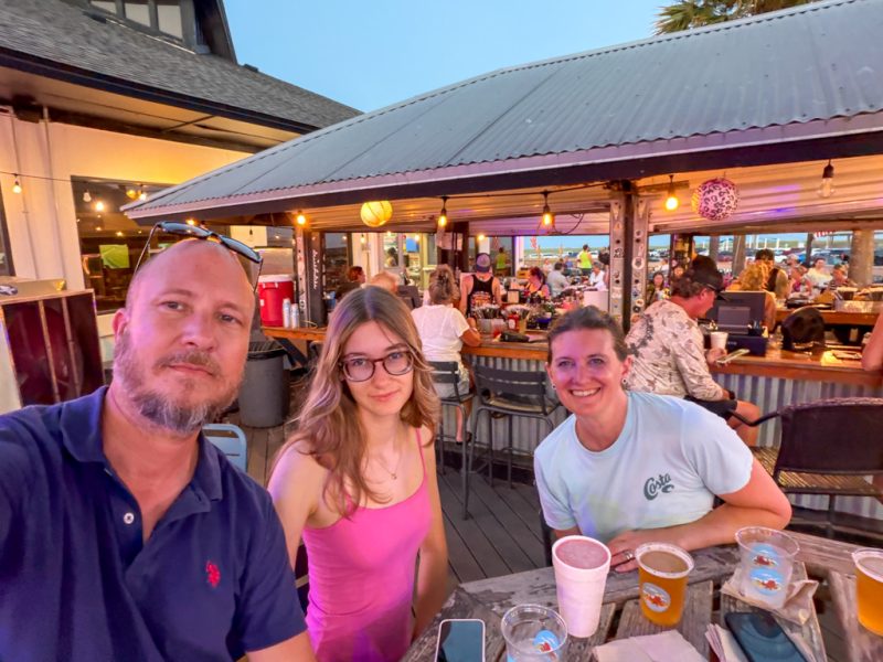 Family dinner on the deck at Andy D’s Beachside in Navarre