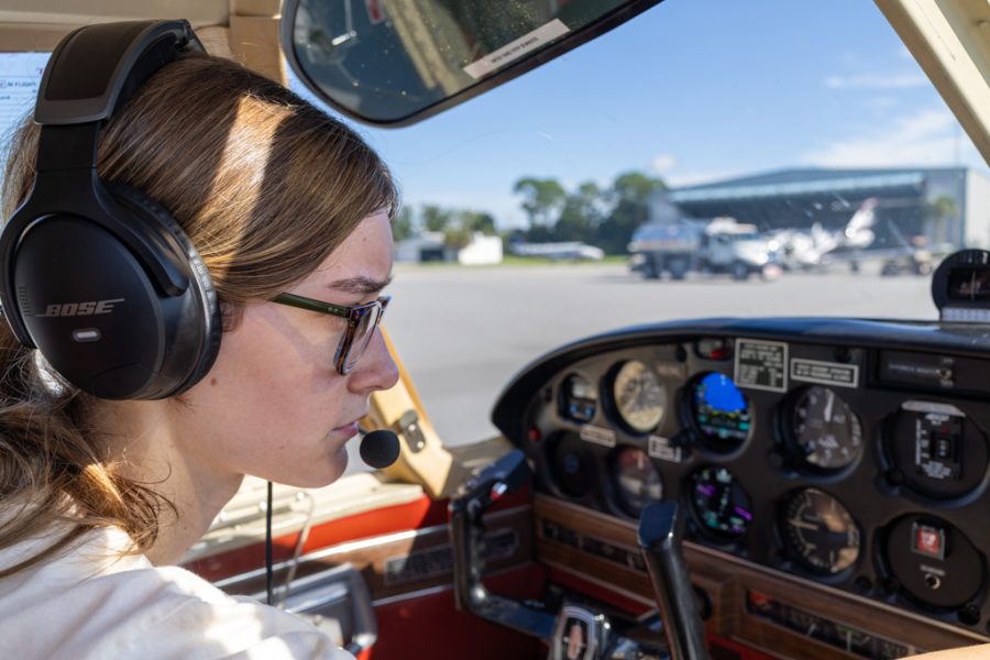 Seaplane training in the cockpit in Tavares, Florida