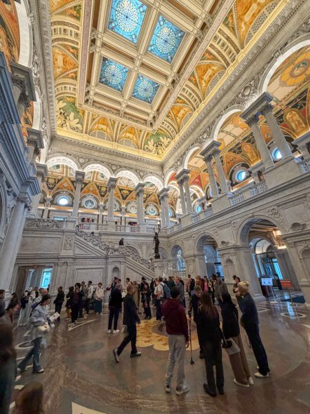 The ornate Great Hall of the Library of Congress Jefferson Building