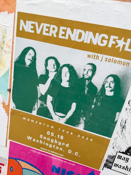 A concert poster for Never Ending Fall at Songbyrd in DC